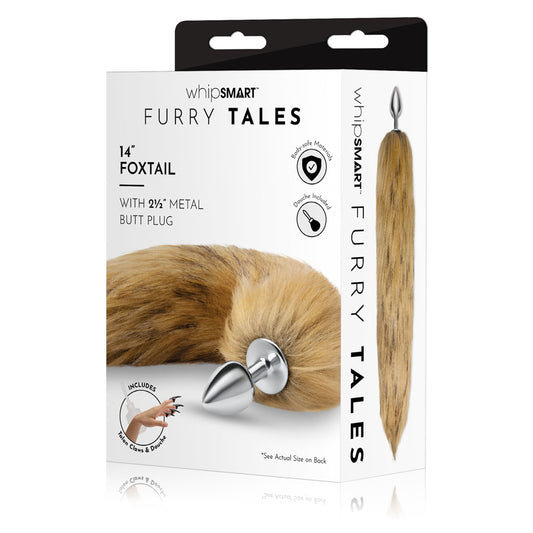 Whip Smart Furry Tales 14 Inch Brown Fox Tail Metal 6.3 Cm Butt Plug With Brown Fox Tail