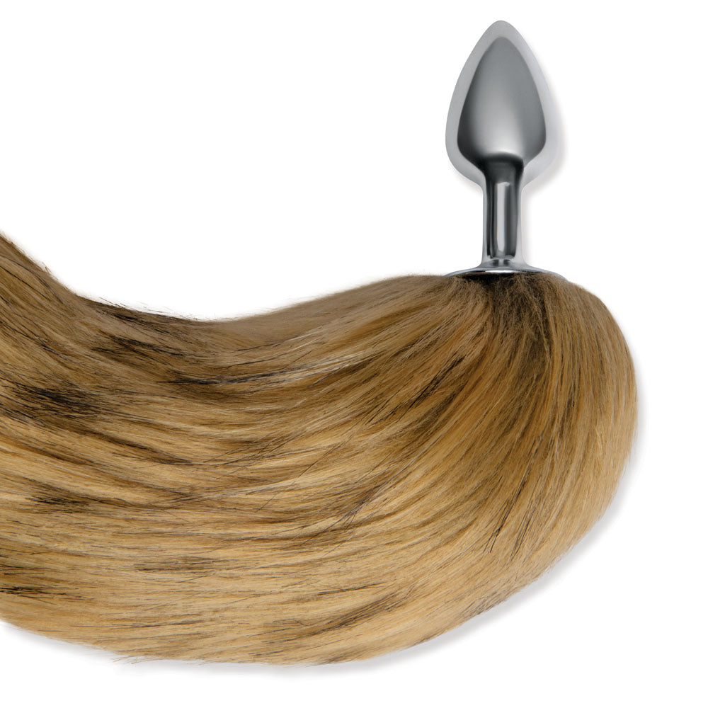 Whip Smart Furry Tales 14 Inch Brown Fox Tail Metal 6.3 Cm Butt Plug With Brown Fox Tail