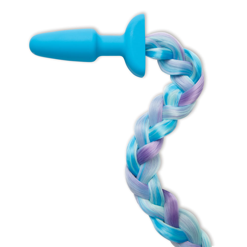 Whip Smart Furry Tales Silicone Unicorn Butt Plug Blue 8.9 Cm Butt Plug With Unicorn Tail