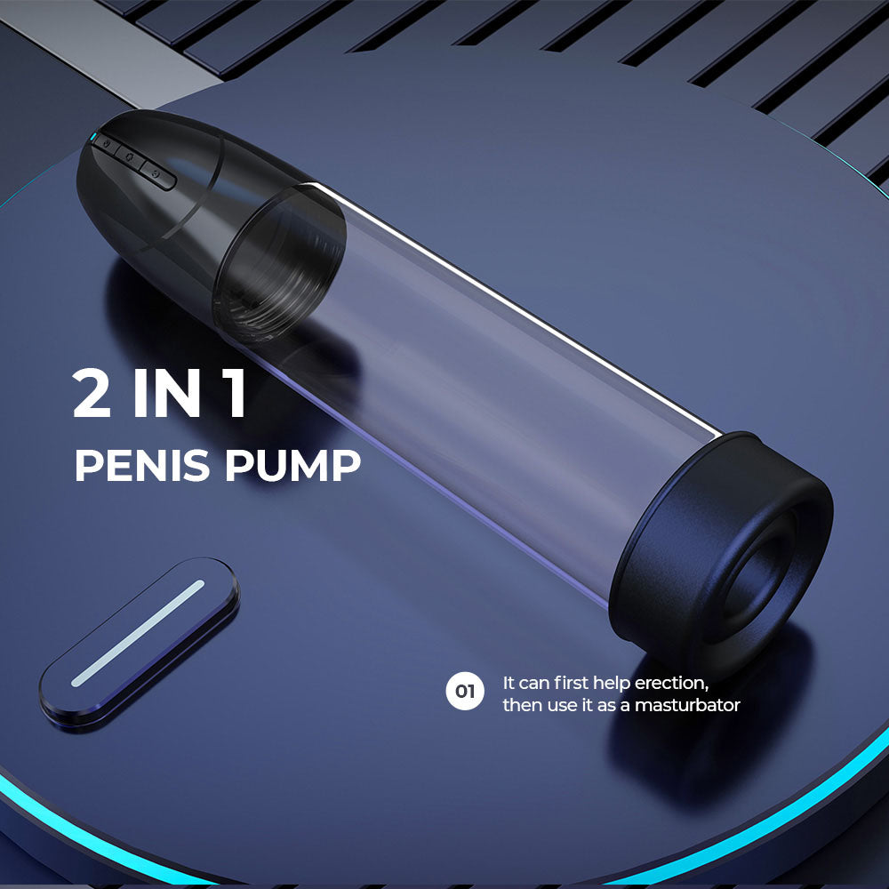 Luv Pump Smart Penis Pump Clear Usb Rechargeable 2 In 1 Automatic Penis Pump