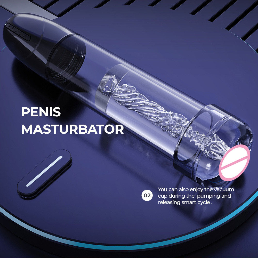 Luv Pump Smart Penis Pump Clear Usb Rechargeable 2 In 1 Automatic Penis Pump