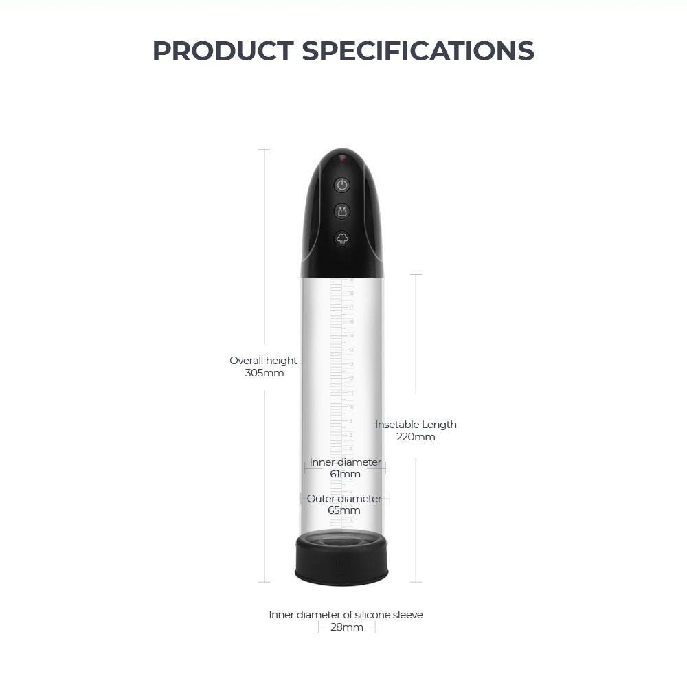 Luv Pump Automatic Penis Pump Clear Usb Rechargeable Automatic Penis Pump