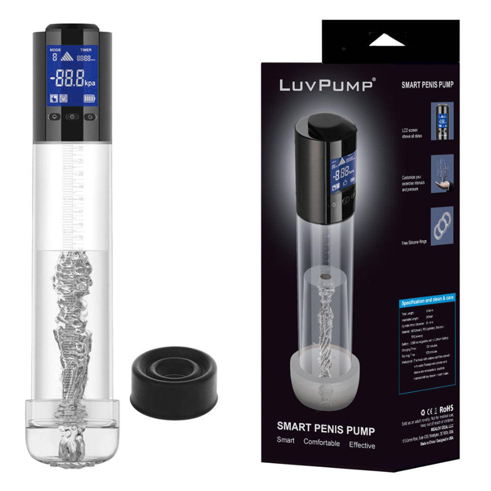 Luv Pump Smart Penis Pump Clear Usb Rechargeable Automatic Penis Pump