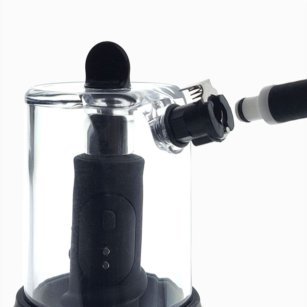Luv Pump Ros Cup Pro Smart Rosebud Pump Black Usb Rechargeable Anal Pump With Vibrating Probe