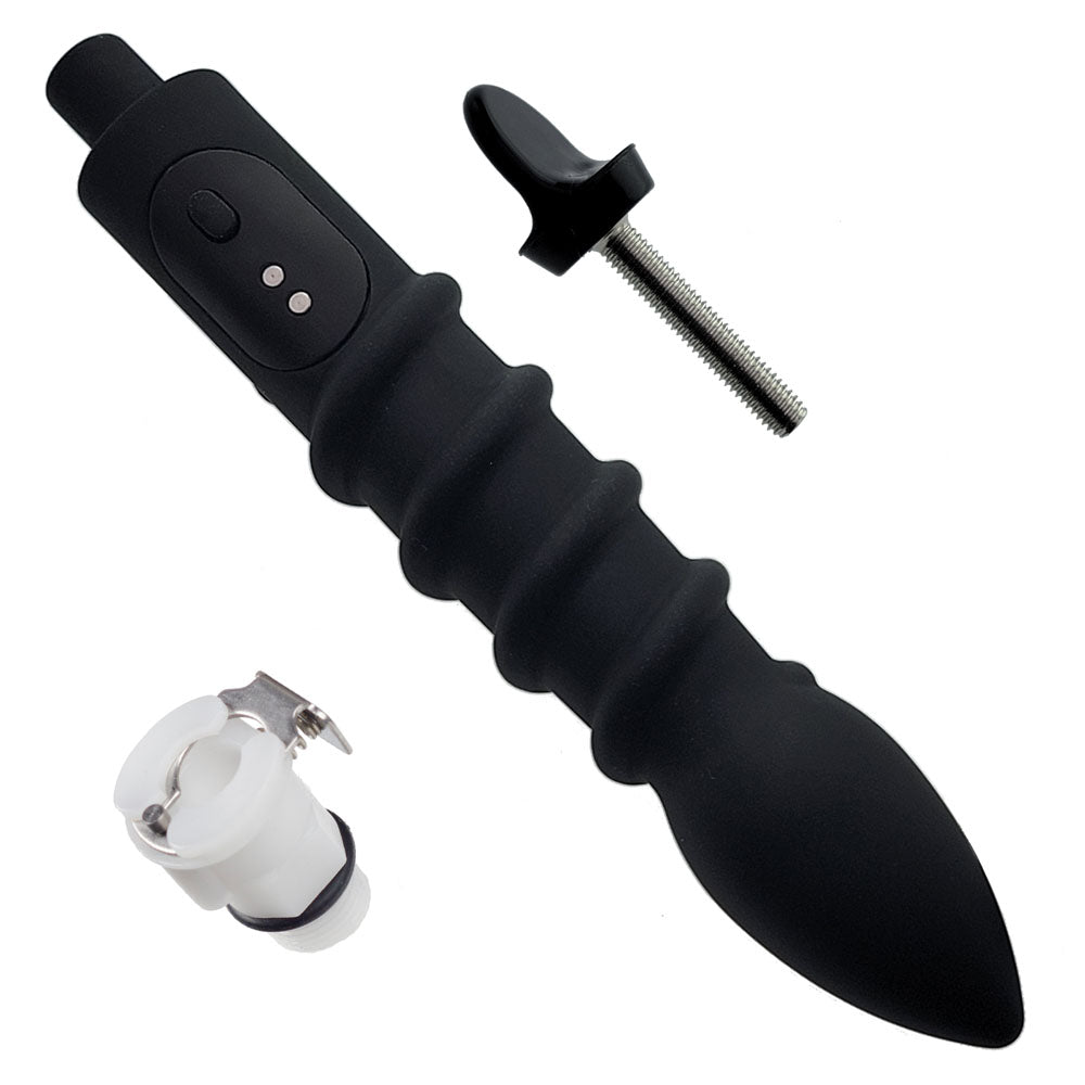 Luv Pump Ros Cup Pro Smart Rosebud Pump Black Usb Rechargeable Anal Pump With Vibrating Probe