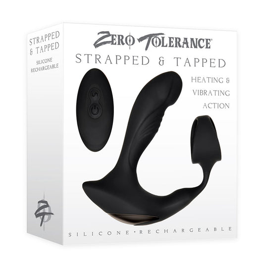 Zero Tolerance Strapped & Tapped Black Usb Rechargeable Heating Anal Plug With Cock Ring