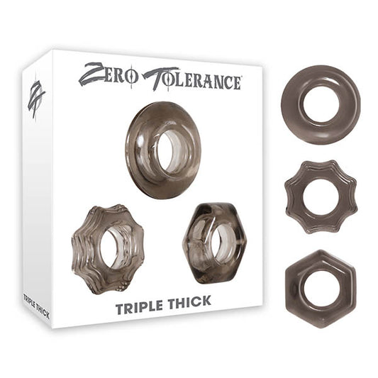 Zero Tolerance Triple Thick Smoke Cock Rings Set Of 3