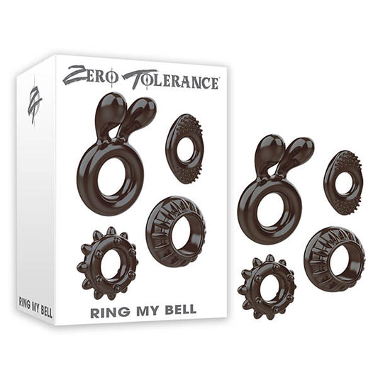 Zero Tolerance Ring My Bell Black Cock Rings Set Of 4