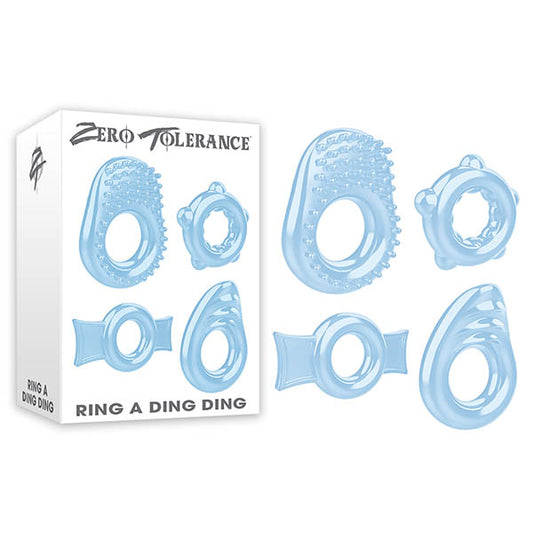 Zero Tolerance Ring A Ding Ding Clear Cock Rings Set Of 4