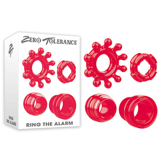 Zero Tolerance Ring The Alarm Red Cock Rings Set Of 4