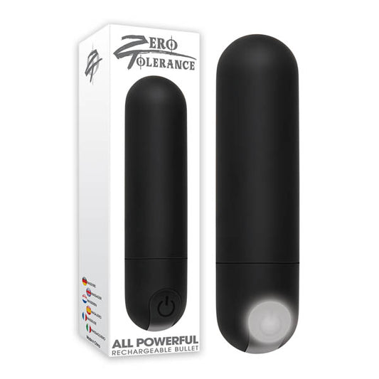 Zero Tolerance All Powerful Rechargeable Bullet Black 7.6 Cm (3'') Usb Rechargeable Bullet