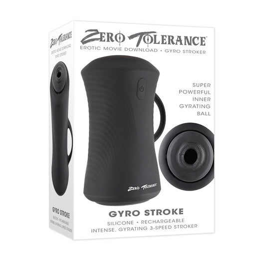 Zero Tolerance Gyro Stroke Black Usb Rechargeable Powered Masturbator