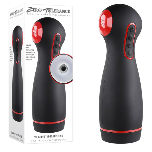Zero Tolerance Tight Squeeze Usb Rechargeable Vibrating, Squeezing & Talking Stroker