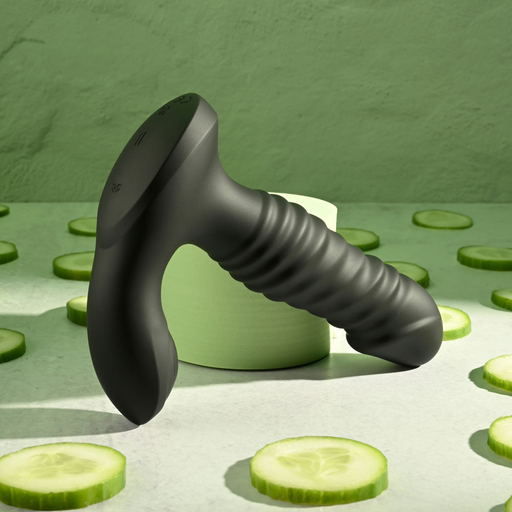 Zero Tolerance Striker Black 16.4 Cm Usb Rechargeable Thrusting Anal Vibrator With Wireless Remote Control