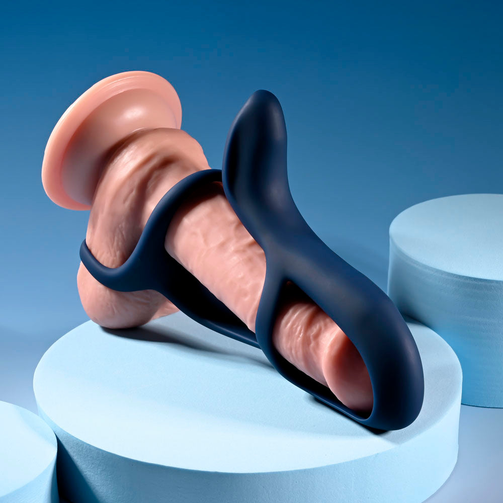 Zero Tolerance Big Time Navy Blue Usb Rechargeable Vibrating Penis Sleeve With Wireless Remote