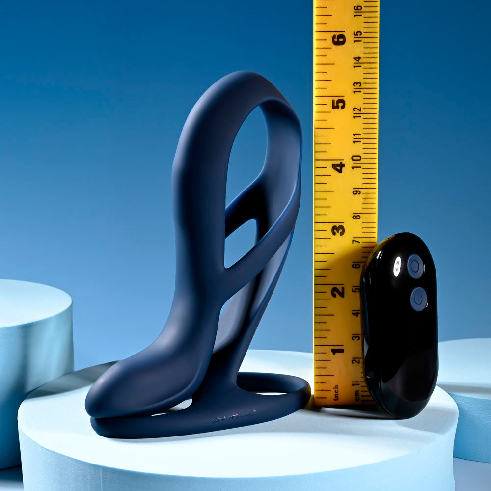 Zero Tolerance Big Time Navy Blue Usb Rechargeable Vibrating Penis Sleeve With Wireless Remote