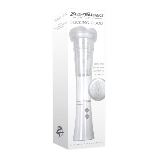 Zero Tolerance Sucking Good White Usb Rechargeable Vibrating Masturbator