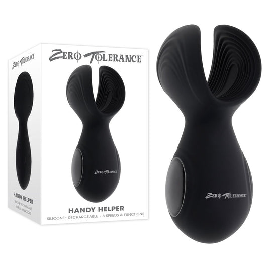 Zero Tolerance Handy Helper Black Usb Rechargeable Vibrating Stroker