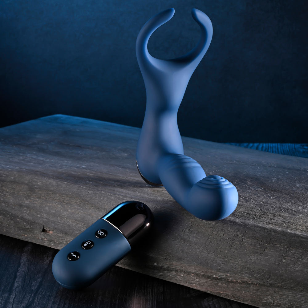 Zero Tolerance By All Means Blue 13.4 Cm Usb Rechargeable Prostate Massager With Cock Ring