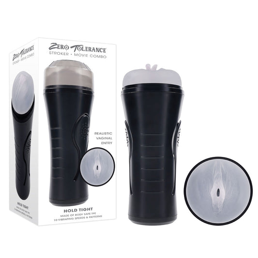 Zero Tolerance Hold Tight Clear Usb Rechargeable Vibrating Vagina Stroker