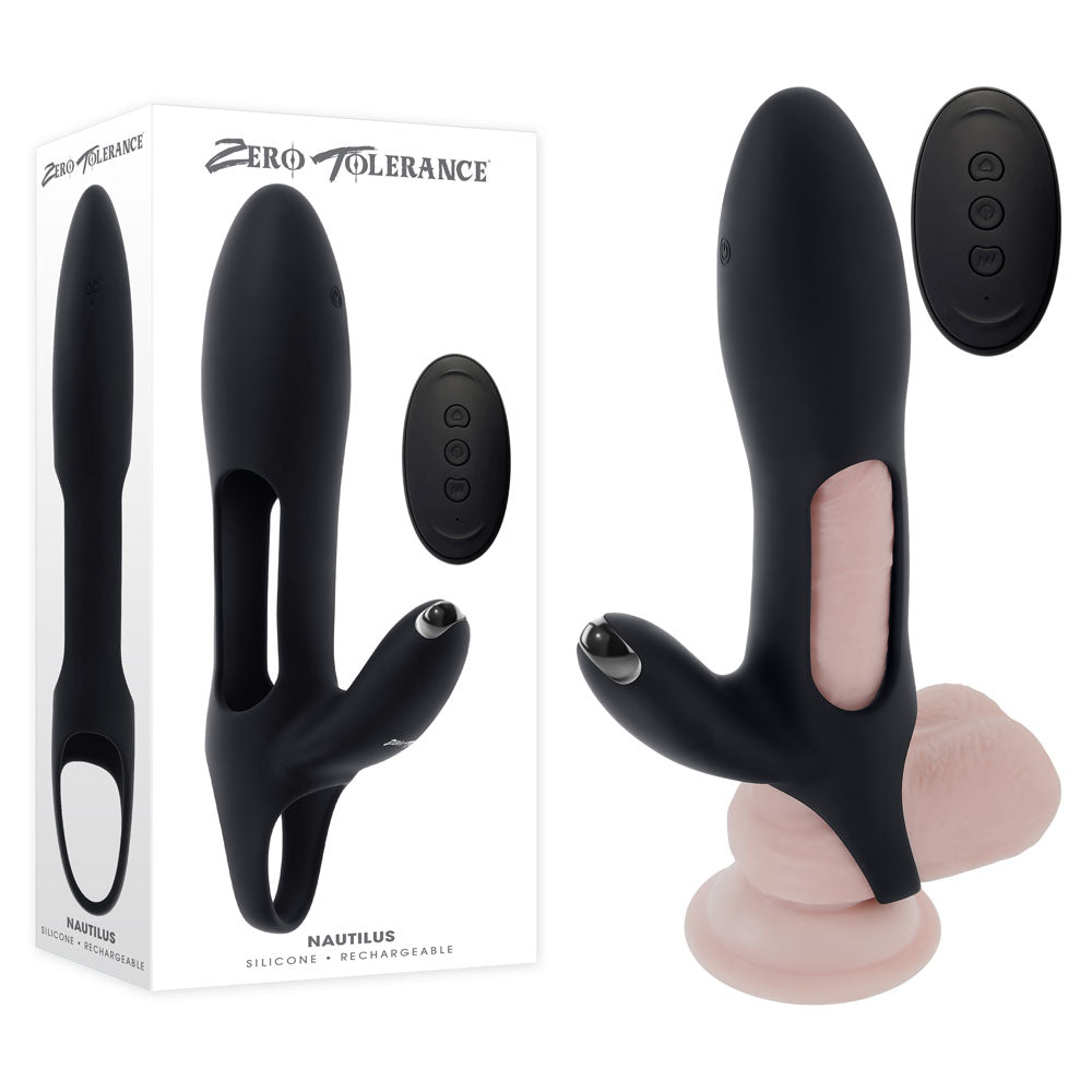 Zero Tolerance Nautilus Black Usb Rechargeable Vibrating Penis Extender Sleeve