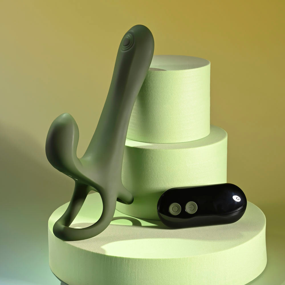 Zero Tolerance Strap, Tap & Go Green Usb Rechargeable Vibrating & Tapping Penis Sleeve With Wireless Remote