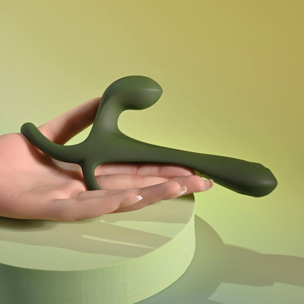 Zero Tolerance Strap, Tap & Go Green Usb Rechargeable Vibrating & Tapping Penis Sleeve With Wireless Remote
