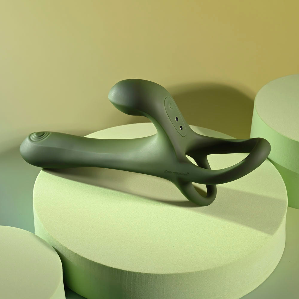 Zero Tolerance Strap, Tap & Go Green Usb Rechargeable Vibrating & Tapping Penis Sleeve With Wireless Remote