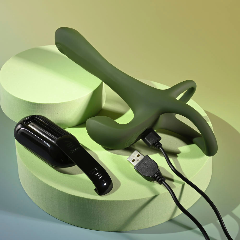 Zero Tolerance Strap, Tap & Go Green Usb Rechargeable Vibrating & Tapping Penis Sleeve With Wireless Remote