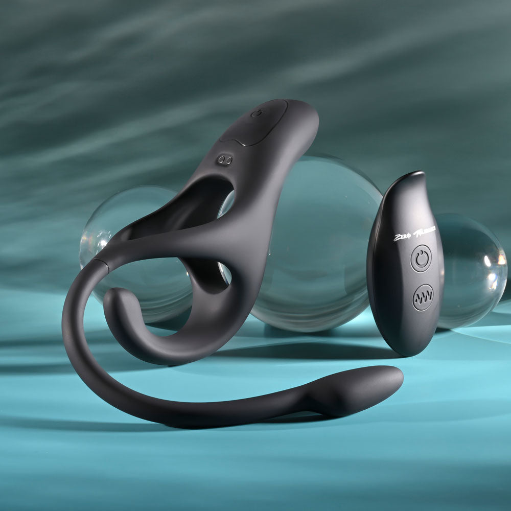 Zero Tolerance All The Bases Black Usb Rechargeable Vibrating Cock Ring With Wireless Remote