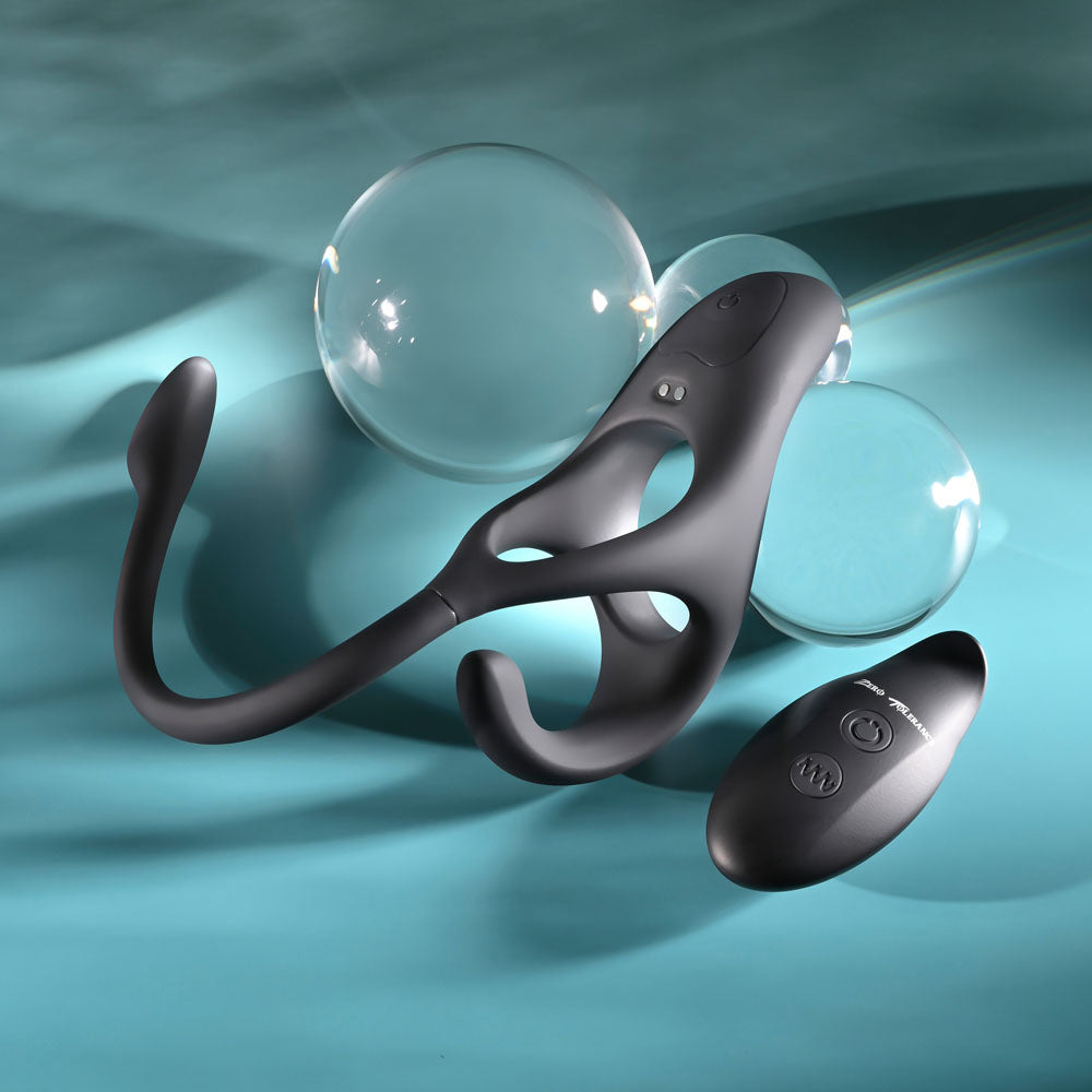 Zero Tolerance All The Bases Black Usb Rechargeable Vibrating Cock Ring With Wireless Remote