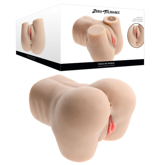 Zero Tolerance Rock My World Flesh Usb Rechargeable Doggy Style Thrusting Mini Torso Masturbator