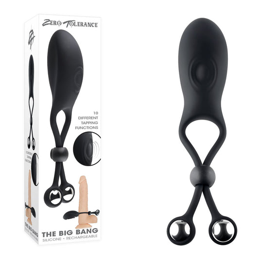 Zero Tolerance The Big Bang Black Usb Rechargeable Vibrating Lasso Cock Ring