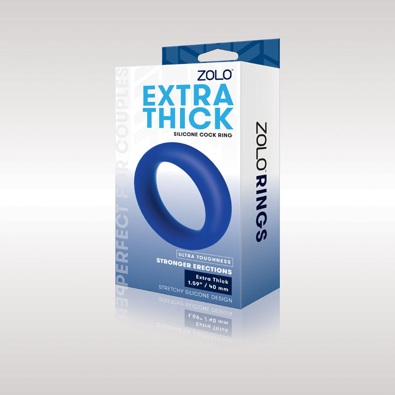 Zolo Extra Thick Silicone Cock Ring Blue 40 Mm Cock Ring