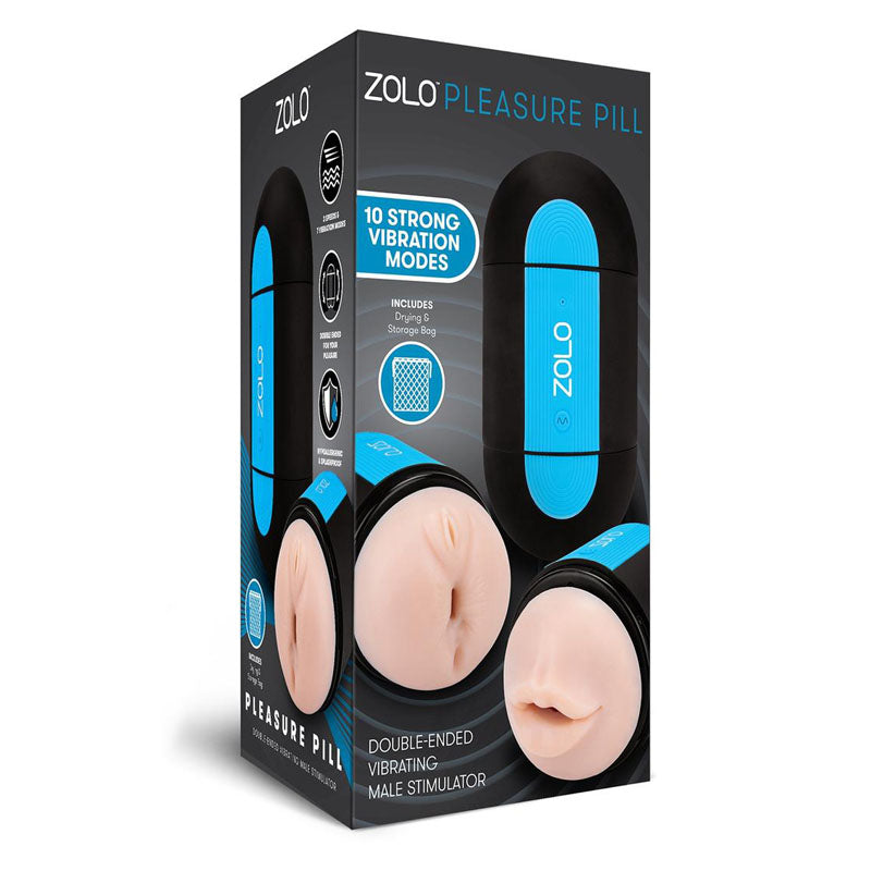 Zolo Pleasure Pill Double Ended Usb Rechargeable Stroker
