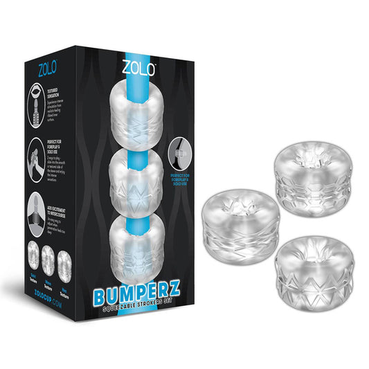 Zolo Bumperz Clear Mini Blowjob Stroker Set