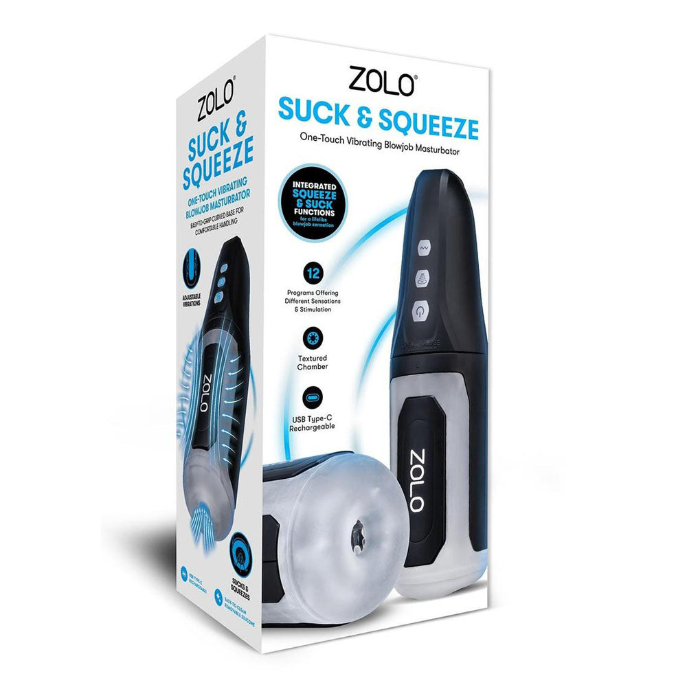 Zolo Suck & Squeeze Usb Rechargeable Sucking Auto Masturbator