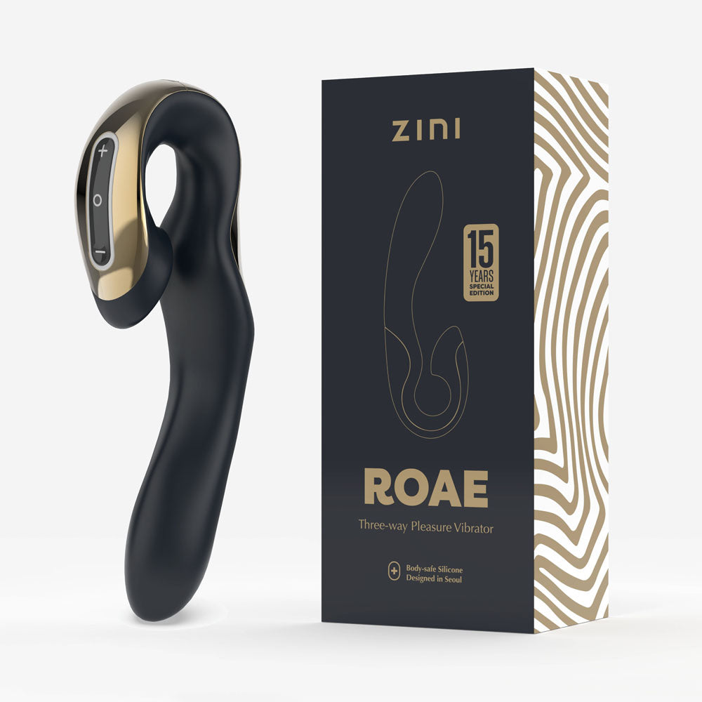 Zini Roae Special Edition Black/Gold Black/Gold 19.5 Cm Usb Rechargeable Vibrator