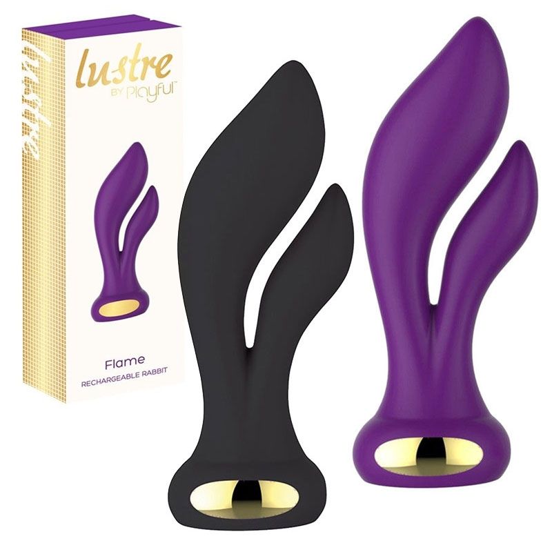 Lustre Flame Rabbit Ears Vibrator USB Rechargeable Dual Motors